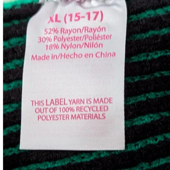 No Boundaries Green Ribbed Knit Sweater Juniors XL (15โ17) NWT - Picture 5 of 5